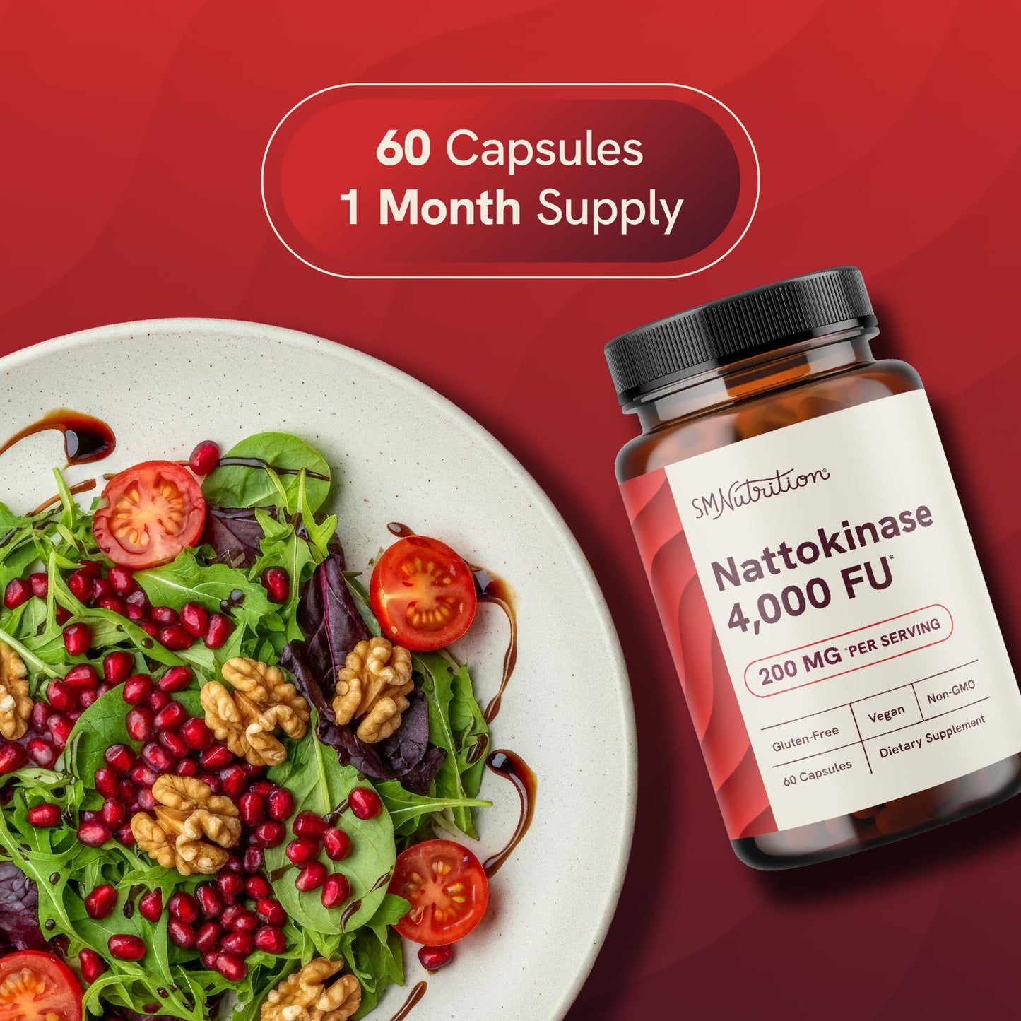 SMNutrition Nattokinase Supplement 4000 FU Capsule, 60 Capsules