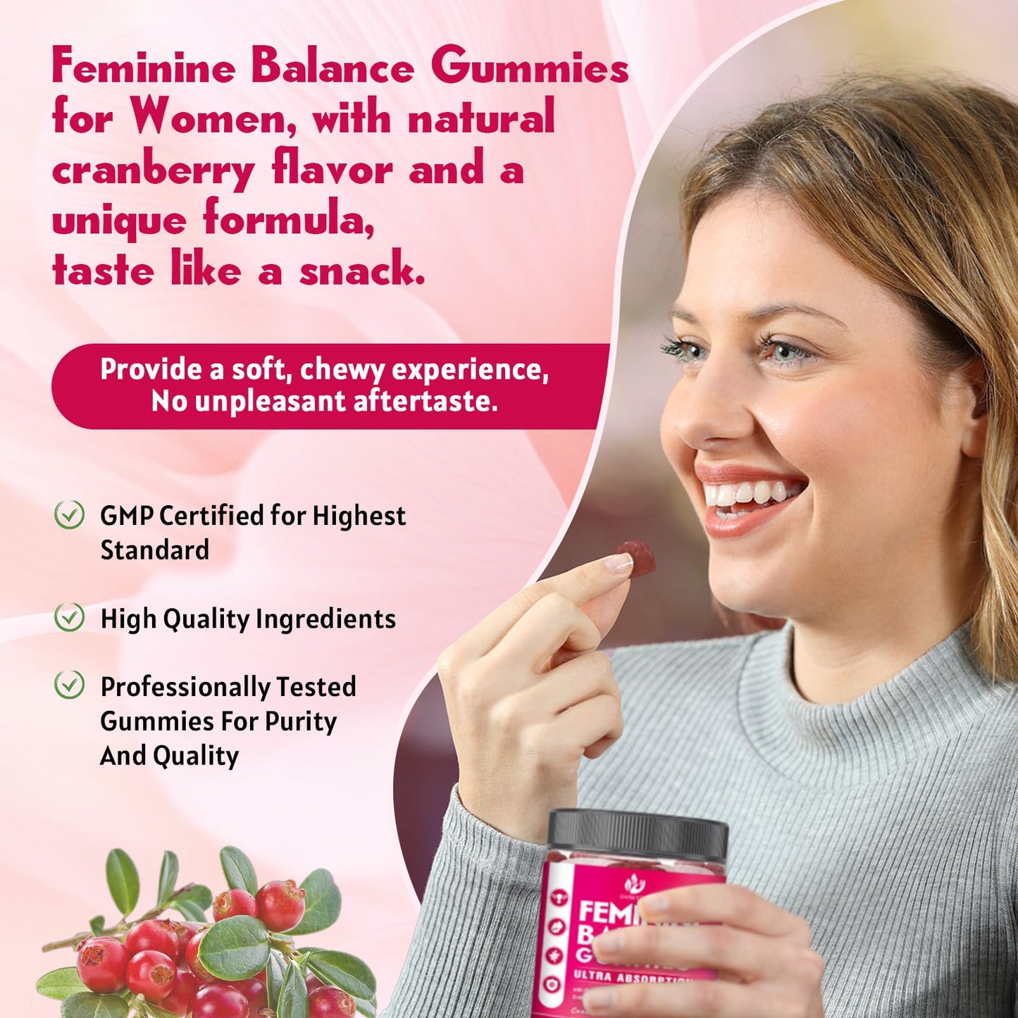 JIANKYTZ Feminine Balance Gummies for Women, 60 Gummies