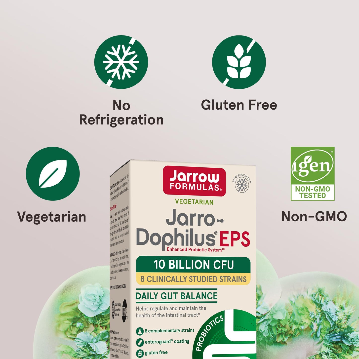 Jarrow Formulas Jarro-Dophilus EPS Probiotics 10 Billion CFU for Intestinal Tract Support Capsules 1440