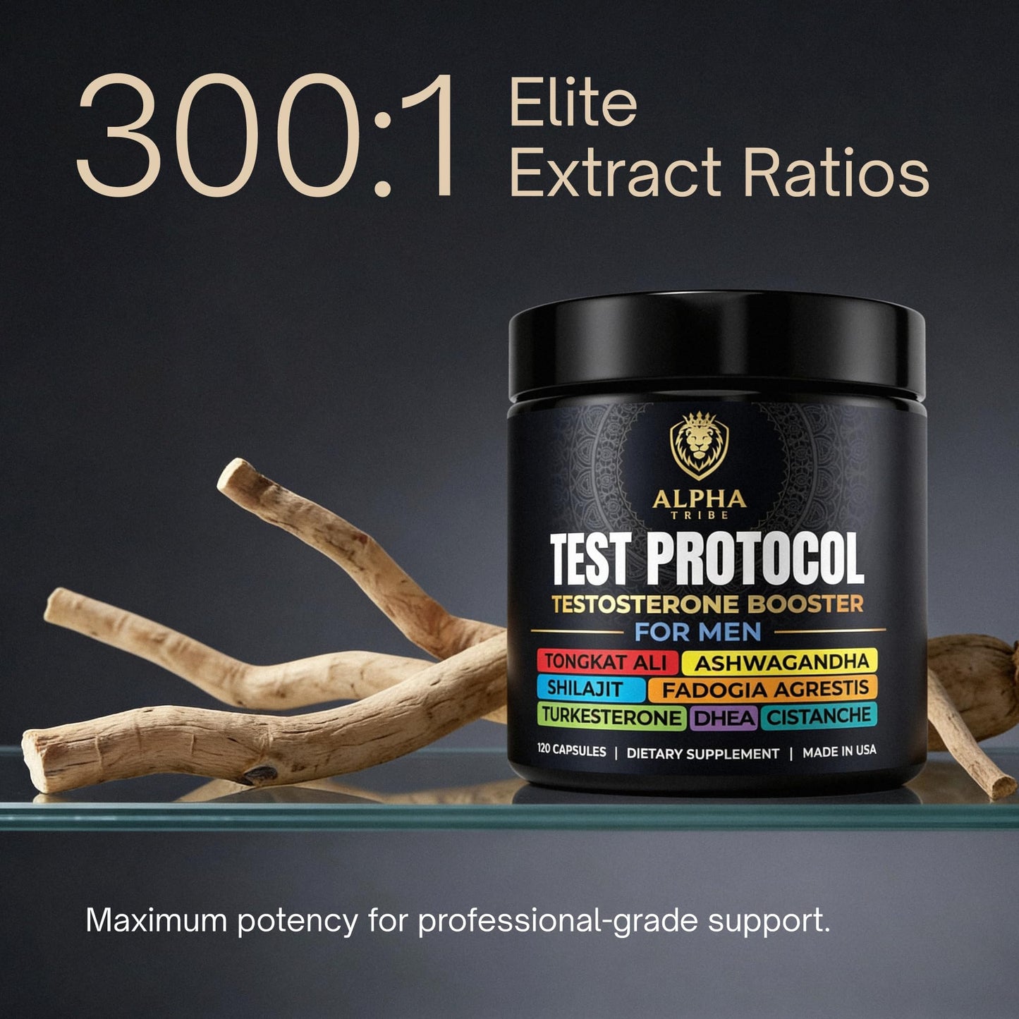 Alpha Tribe Test Protocol Elite Natural Testosterone for Men, Capsules, 120 Count