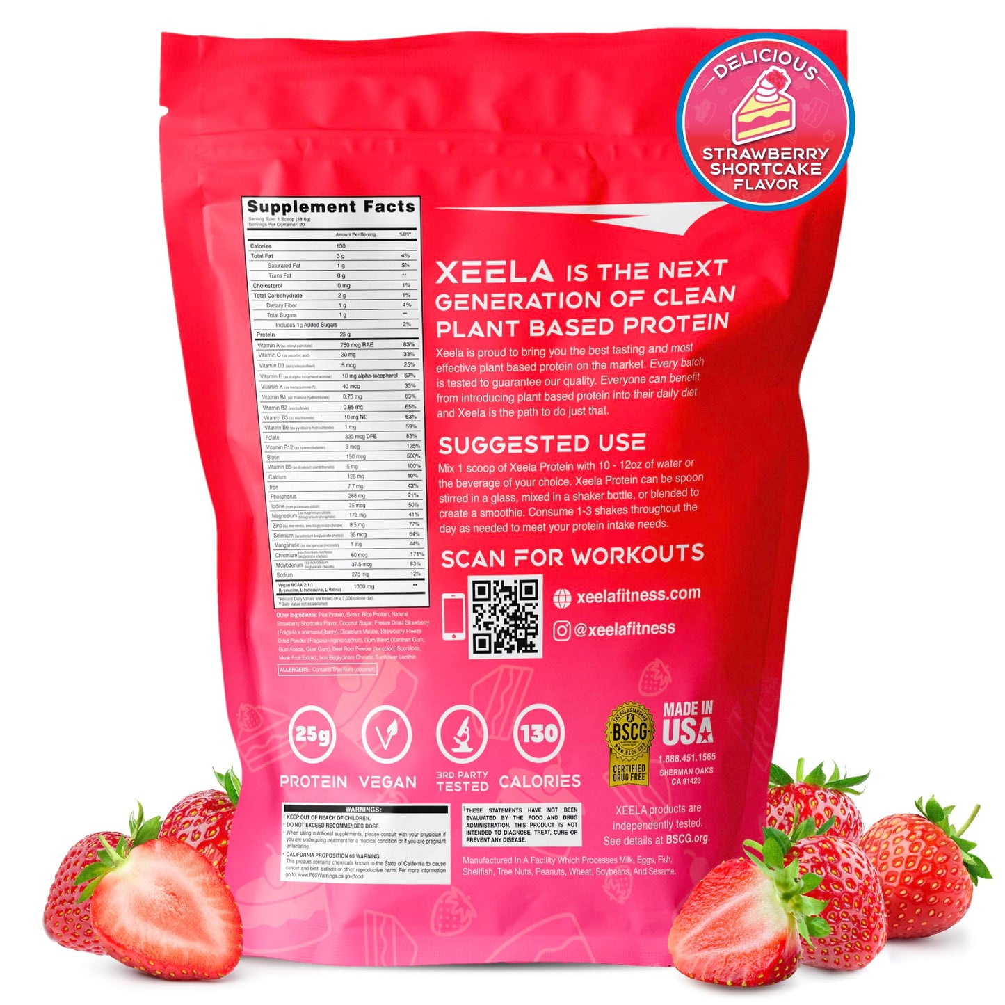 XEELA Plant Based Vegan Protein Powder, 1.62 lb