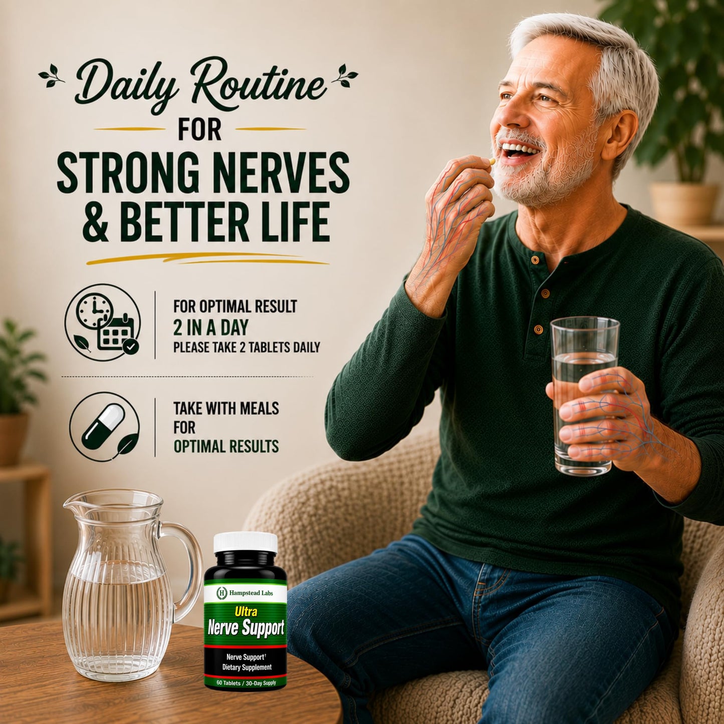 Hampstead Labs Ultra Nerve Support Capsule 1 Count