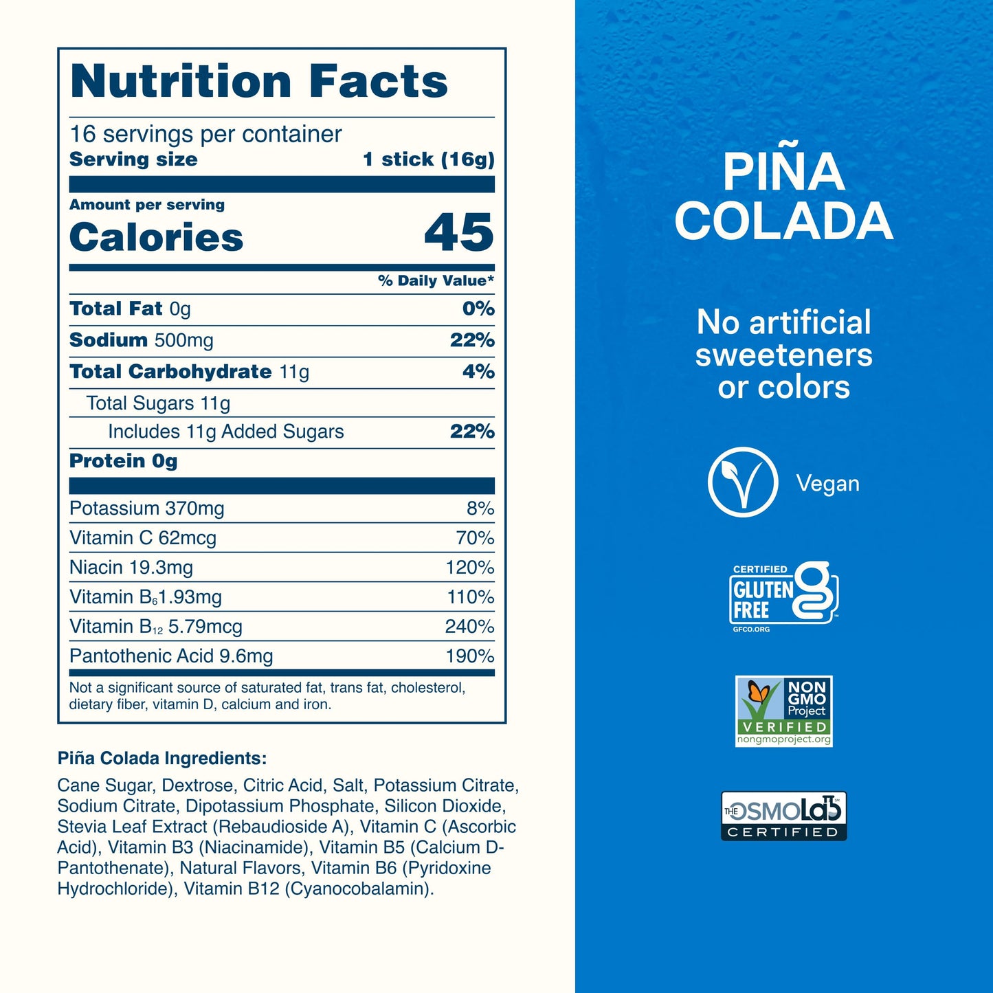 Liquid I.V. Hydration Electrolytes Powder, Pina Colada, 16 Count