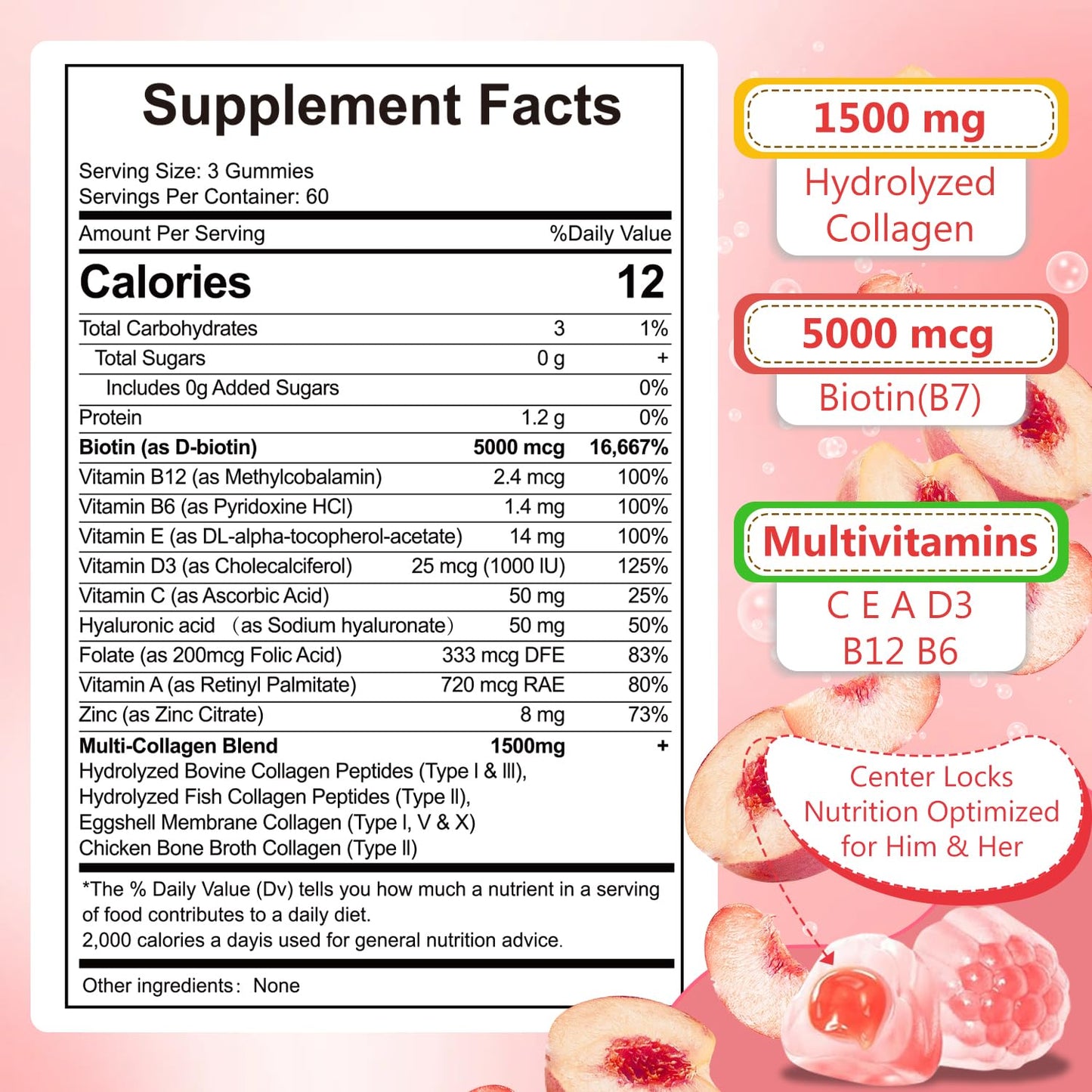Hywebvctok Marine Collagen Gummies 180 Count