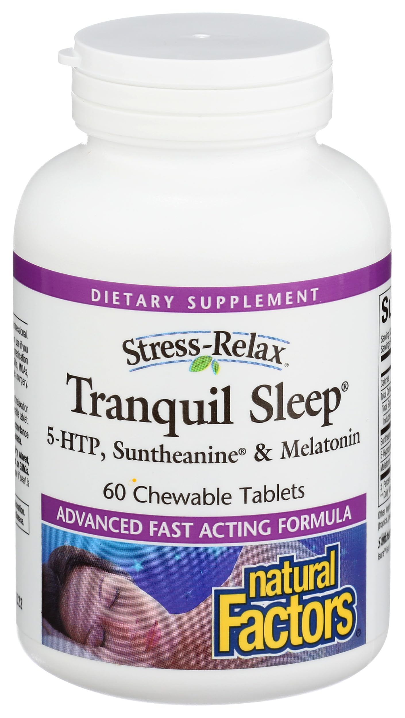 Natural Factors Stress-Relax Tranquil Sleep Chewable Tablets 60 Count