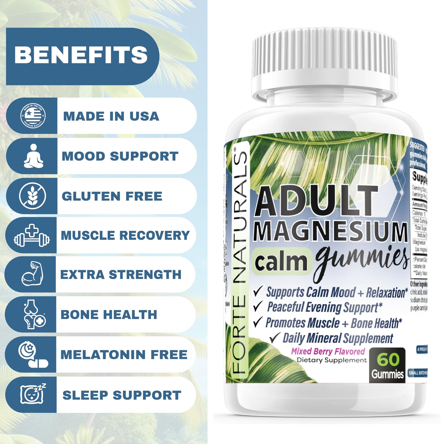 FORTE NATURALS Magnesium Capsules 60 Count