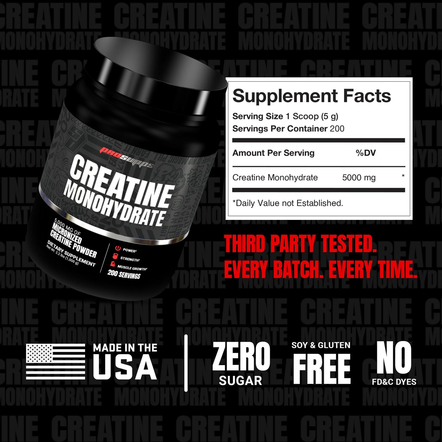 ProSupps Creatine Monohydrate Powder, 200 Servings
