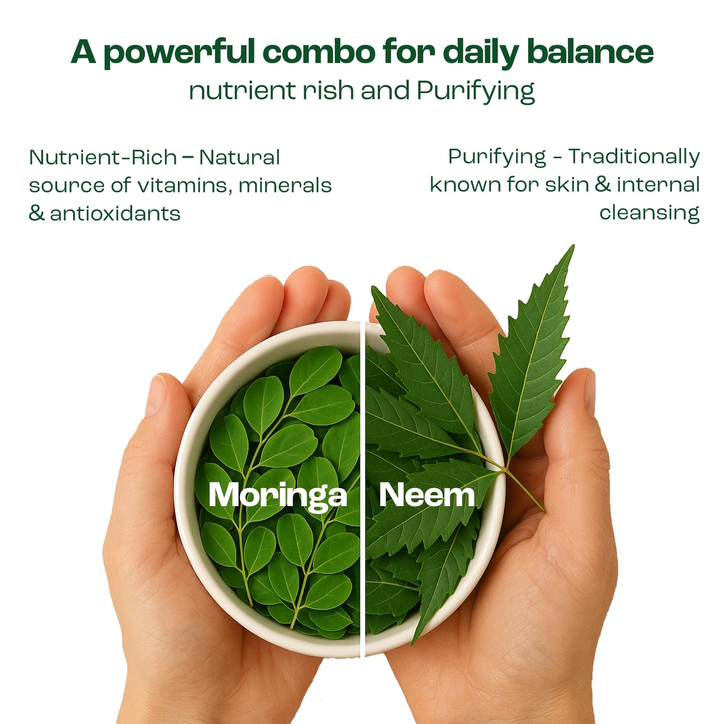 NIWALI Moringa Oleifera + Leaf Nutritional Supplement 90 Capsules