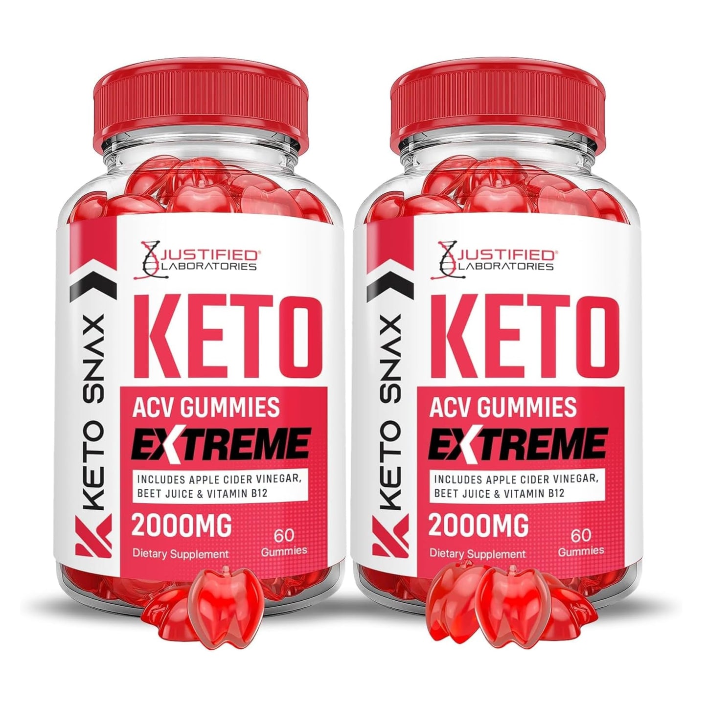 Justified Laboratories Keto Snax Keto ACV Gummies Extreme, 120 Count