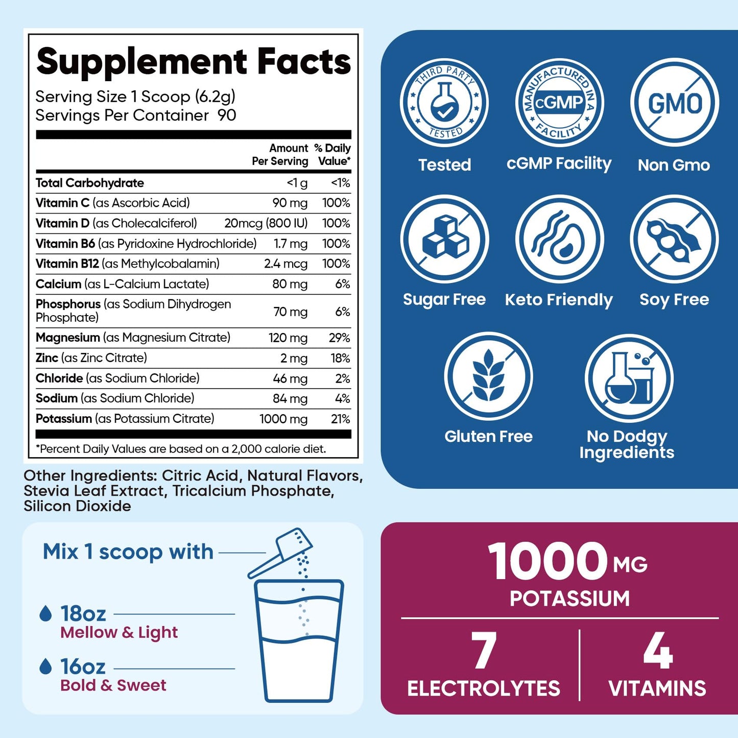 Venture Pal Sugar Free Electrolytes Powder 90 Servings