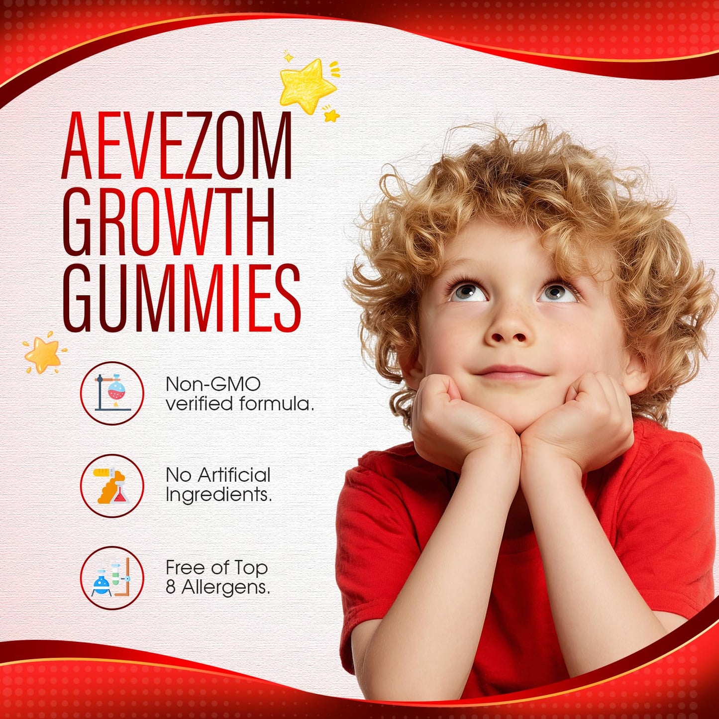 Aevezom 5 in 1 Growth Gummies, Health Nourishment with Biotin, Collagen & Botanical Extracts, Hair Growth & Strength, Skin & Nail Care, Non-GMO, 60 Gummies
