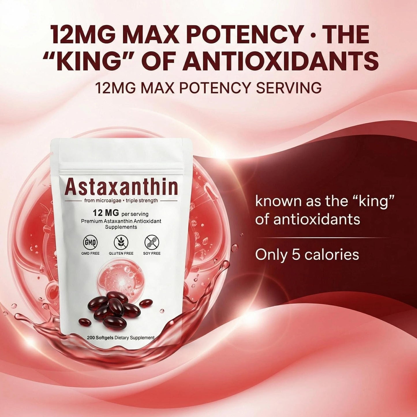 Biduka Astaxanthin 12mg Softgel, 200 Count