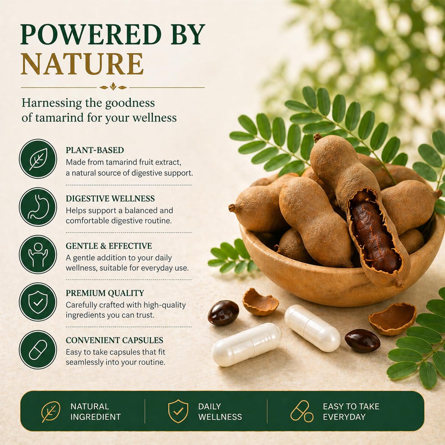 Tufonra Tamarind Seed Extract Supplement Capsules, 120 Count