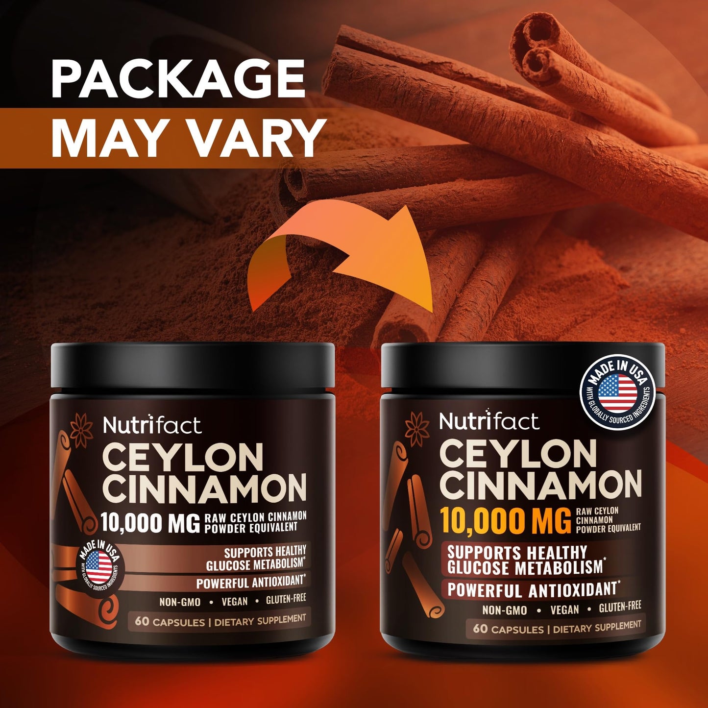 NutriFact Ceylon Cinnamon 500mg Capsules 60 Count