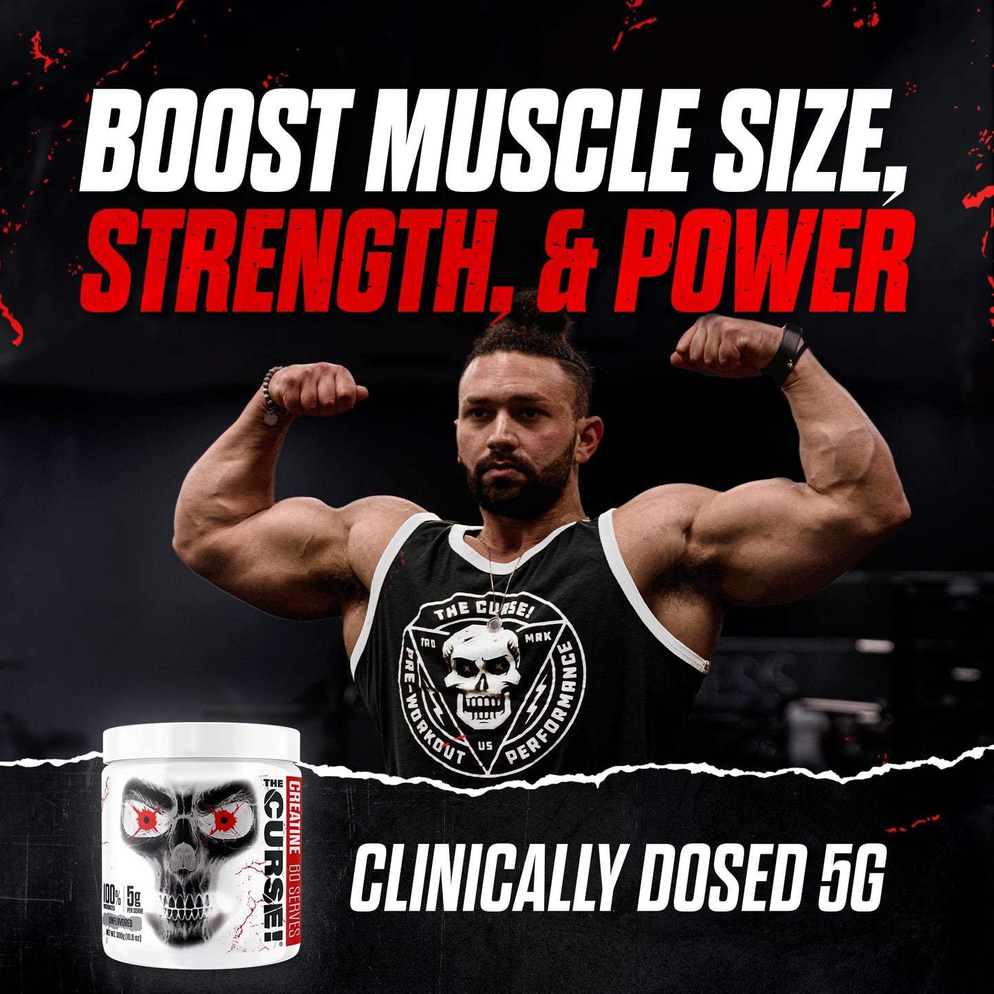 JNX SPORTS The Curse! Creatine Monohydrate Powder, 17.6 oz