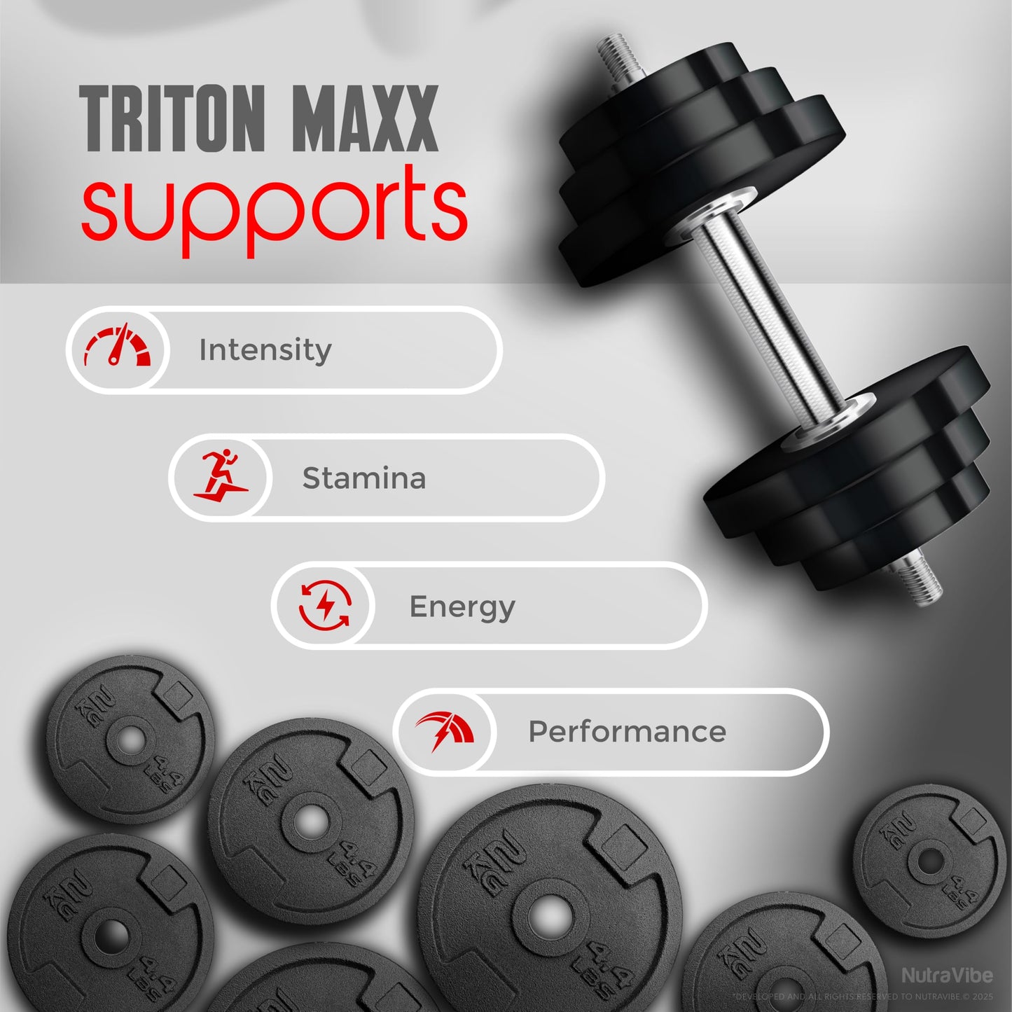 NutraVibe Triton Maxx Gummies for Men, 60 Gummies