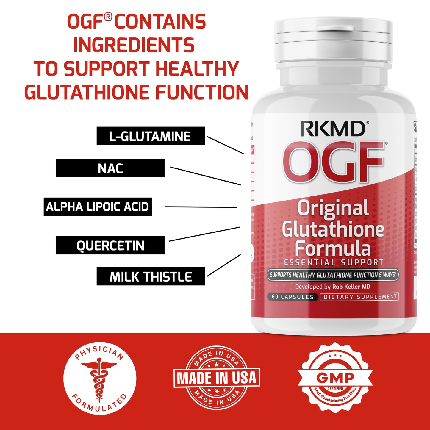 RKMD Glutathione Formula Essential Support Capsules, 60 Capsules