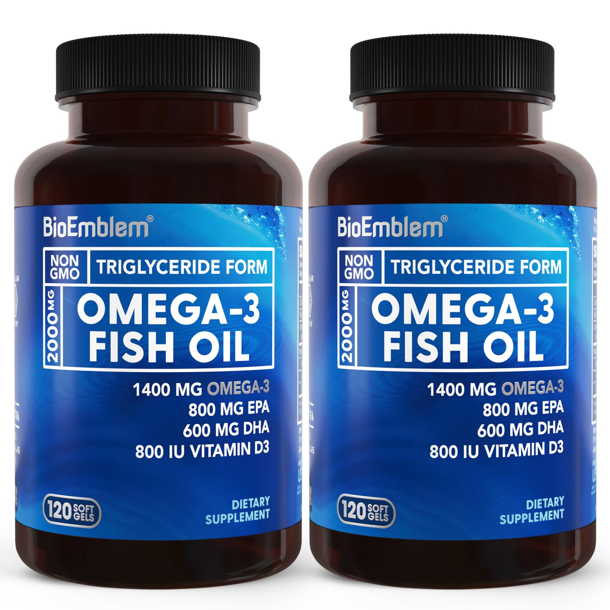 BioEmblem Omega-3 Fish Oil 2000mg Per Serving Capsule 240 Count