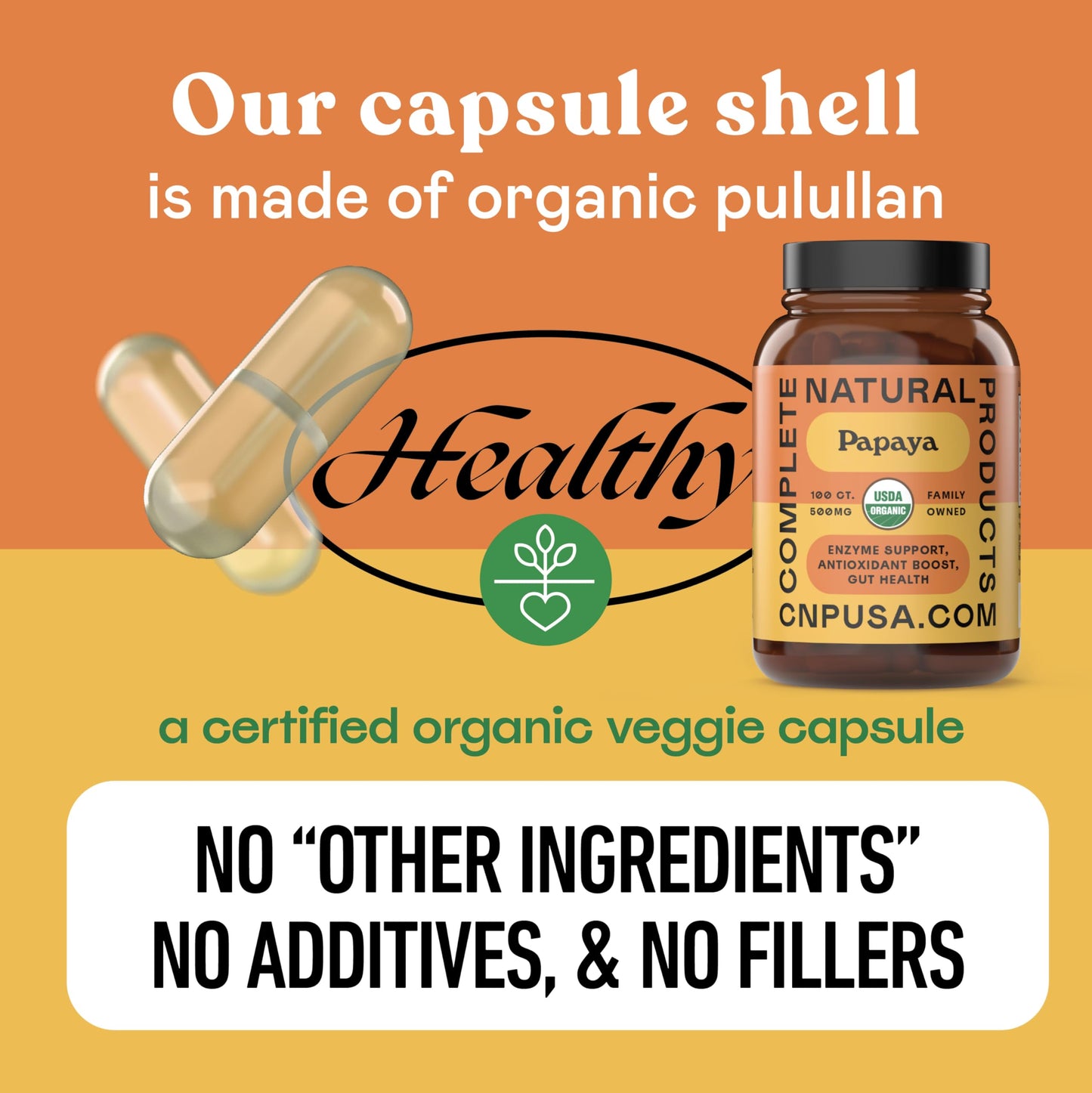 Complete Natural Products Organic Papaya Enzymes & Digestive Enzymes 100 Capsules Bundle