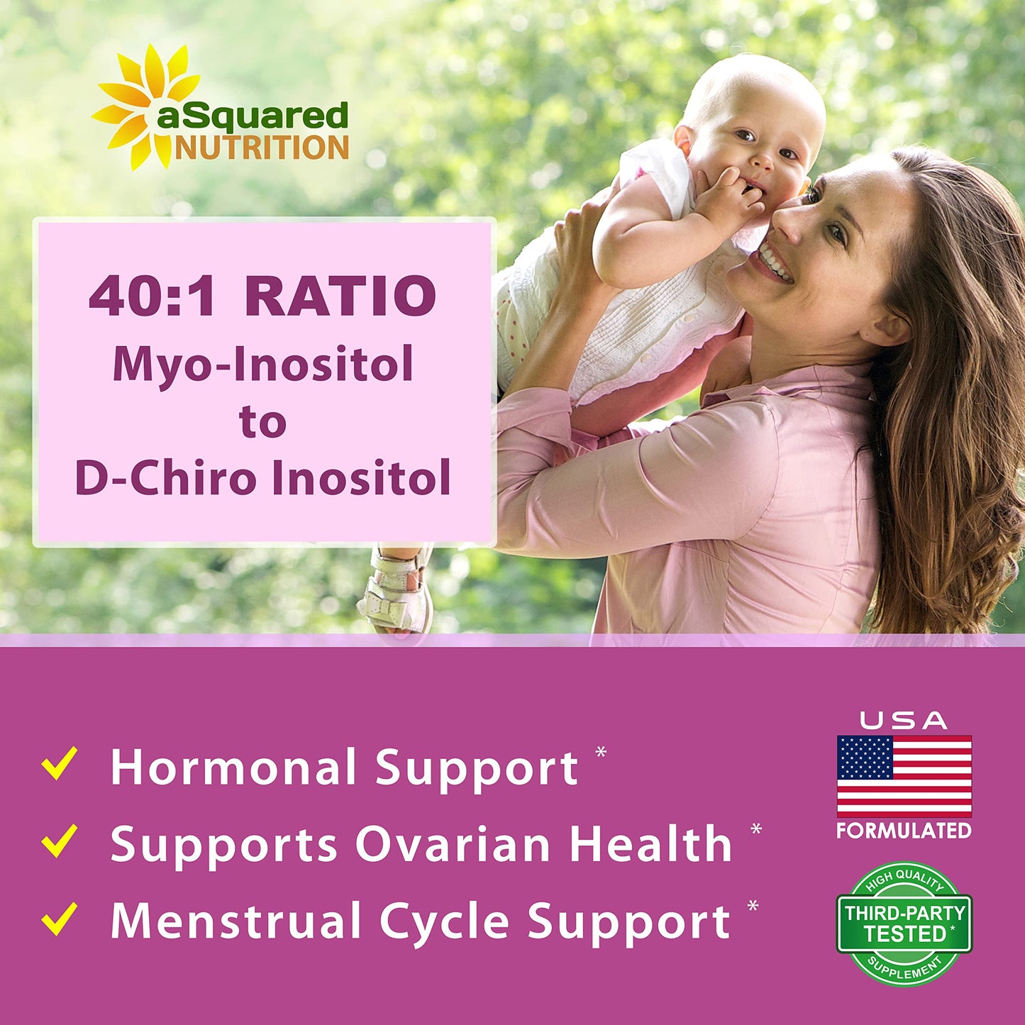 aSquared Nutrition Myo-Inositol & D-Chiro Inositol Supplement - 180 Capsules
