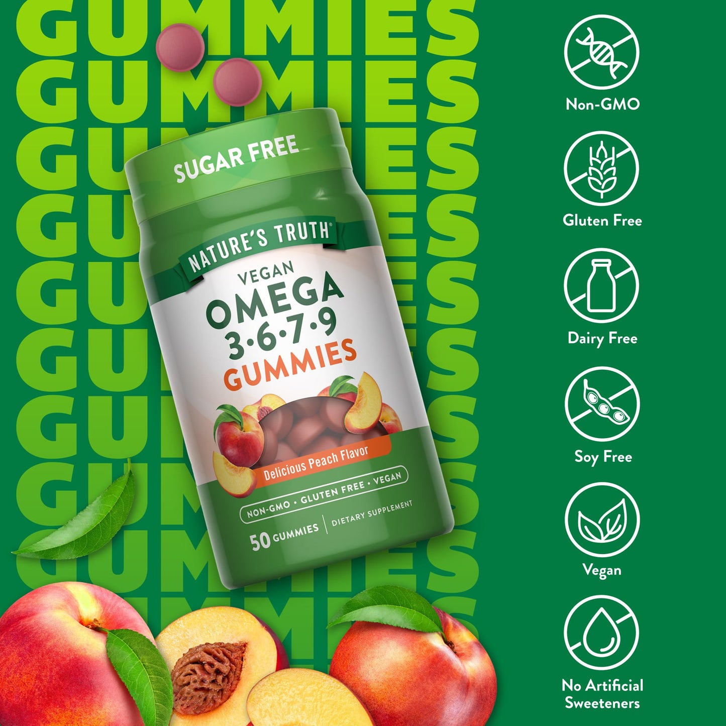 Nature's Truth Vegan Omega 3679 Gummies 50 Count