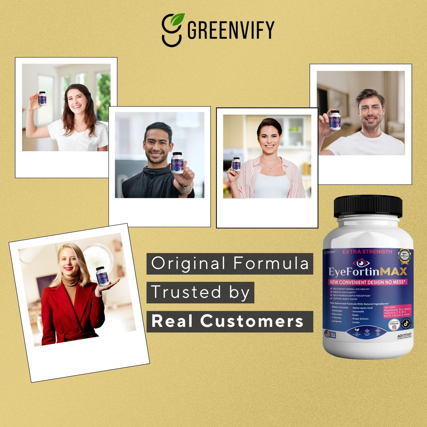 GREENVIFY EyeFortin MAX Eye Health Supplement Capsules, 60 Capsules