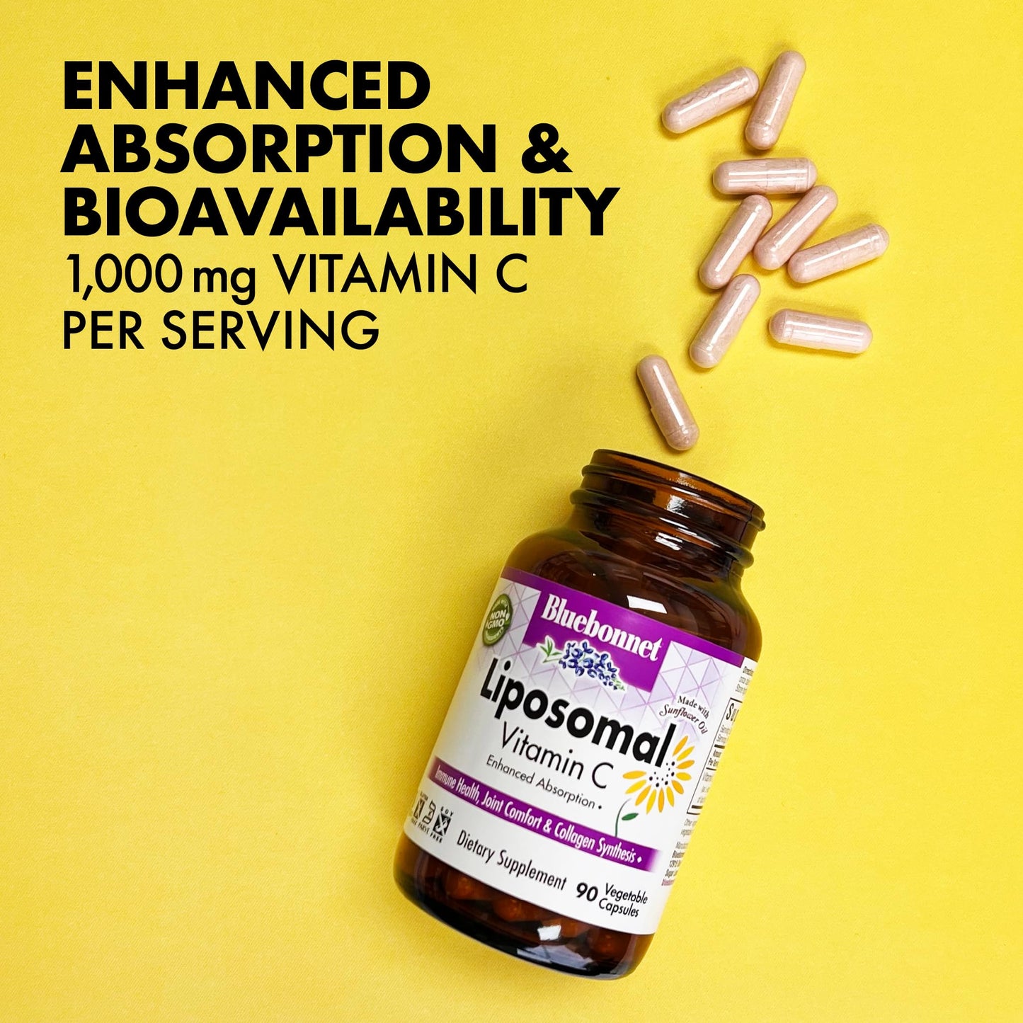 BlueBonnet Liposomal Vitamin C 1000 mg Capsule, 180 Count