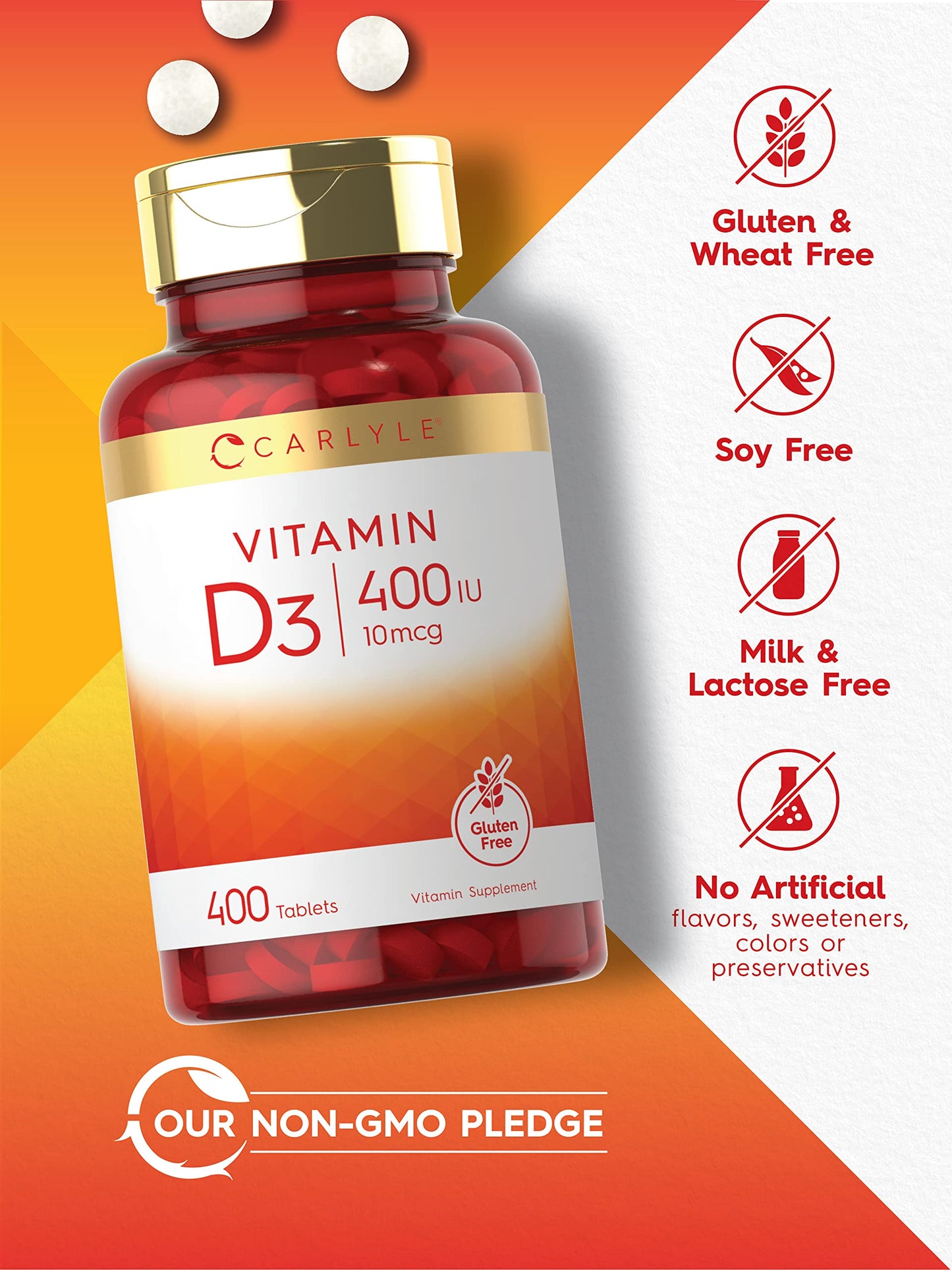 Carlyle Vitamin D3 400iu (10mcg) Tablet, 400 Tablets
