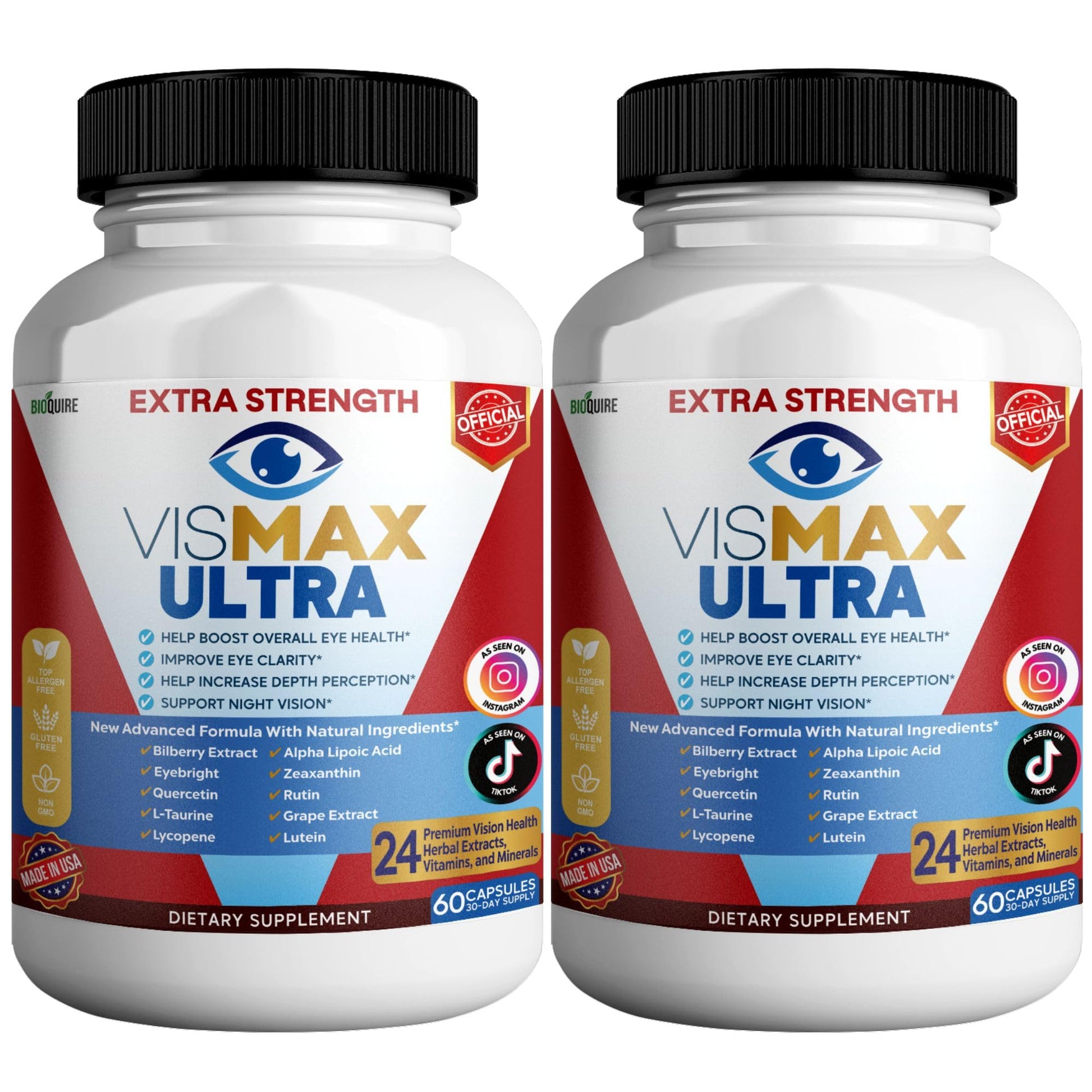 BIOQUIRE Vismax Ultra Vision Support Supplement Capsules, 60