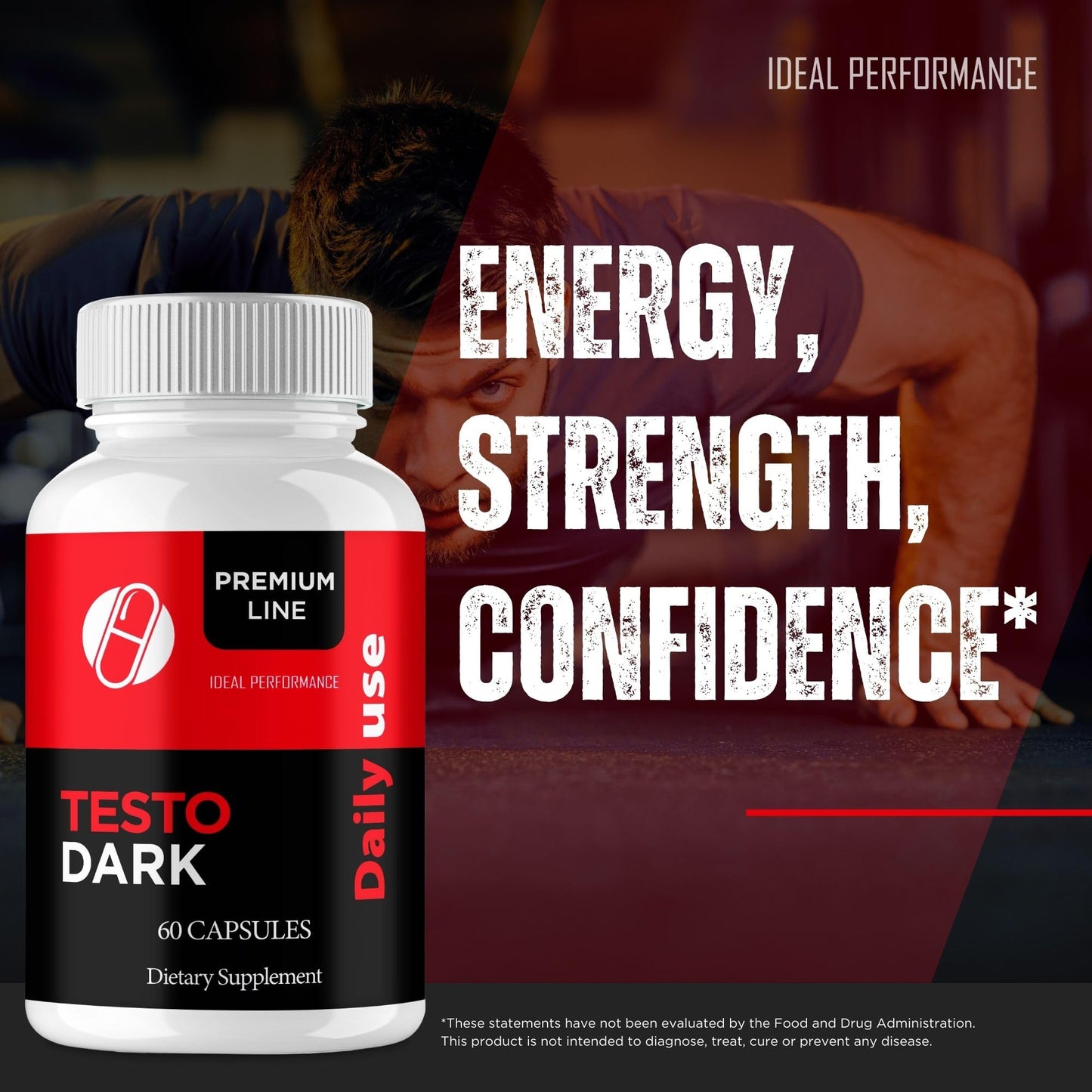 IDEAL PERFORMANCE TestoDark Capsules, 180 Capsules