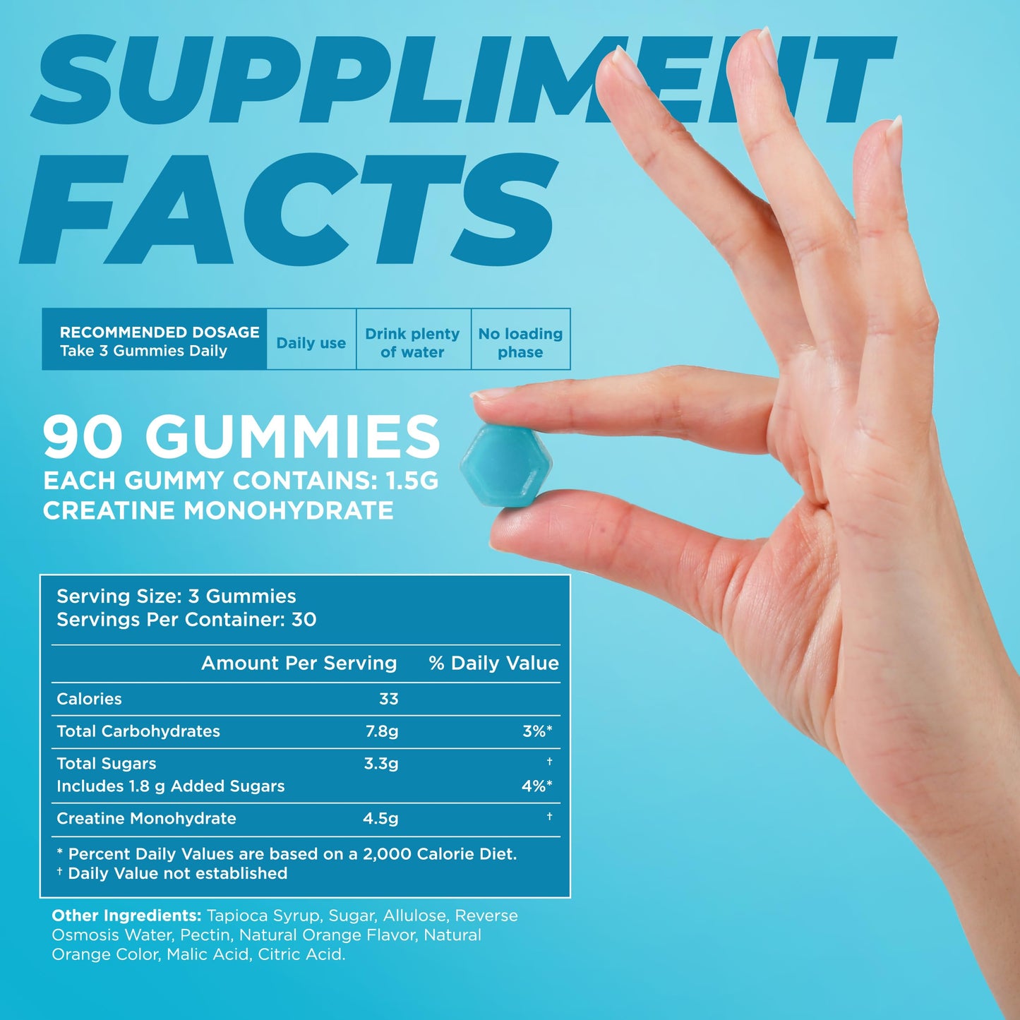 CATENATE Creatine Gummies 4500mg Creatine Monohydrate, 90 Count