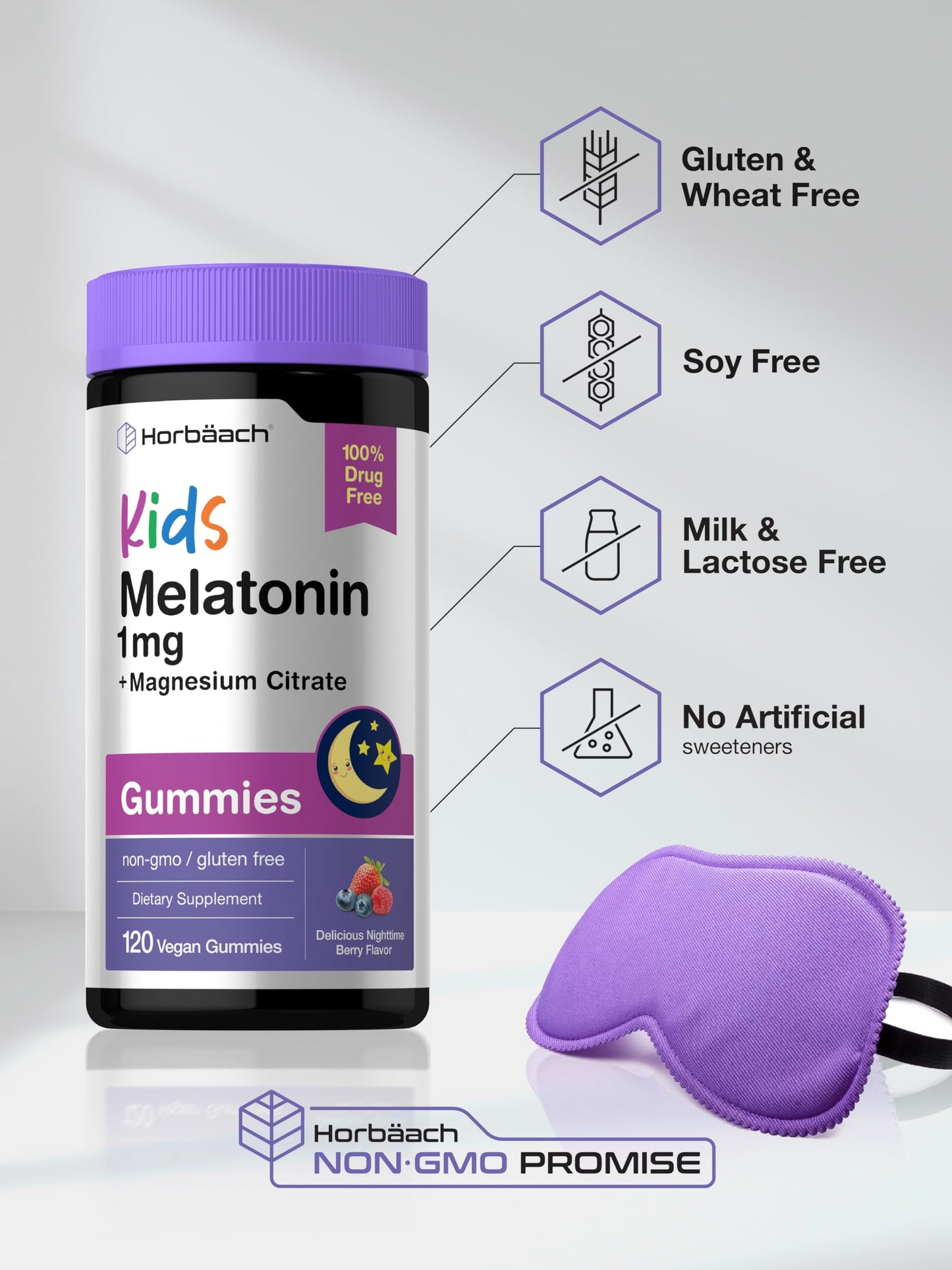 Horbäach Kids Melatonin & Magnesium Gummies 120 Count
