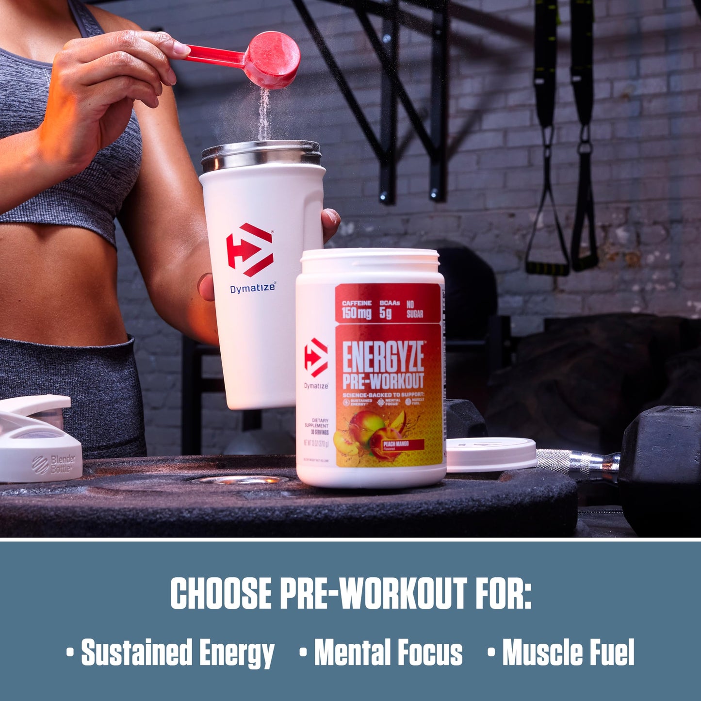 Dymatize Energyze Pre Workout Powder Peach Mango, 13 oz