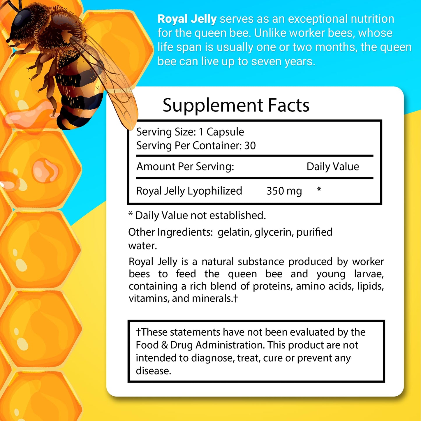 New Time Organic Beekeeping Products Organic Royal Jelly Capsules Capsule 30 Count