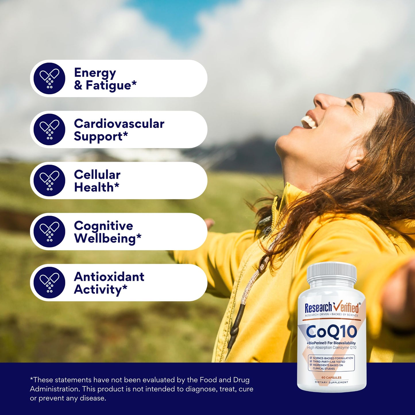Research Verified CoQ10 300mg Capsules, 180 Vegan Capsules