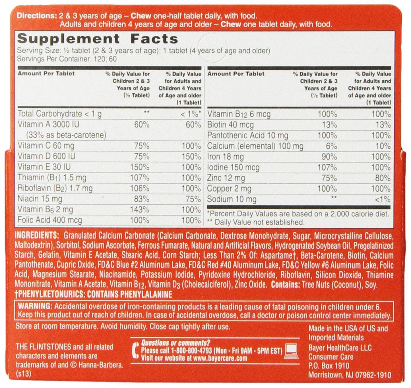 Flintstones Vitamins Chewable Tablets Complete 120