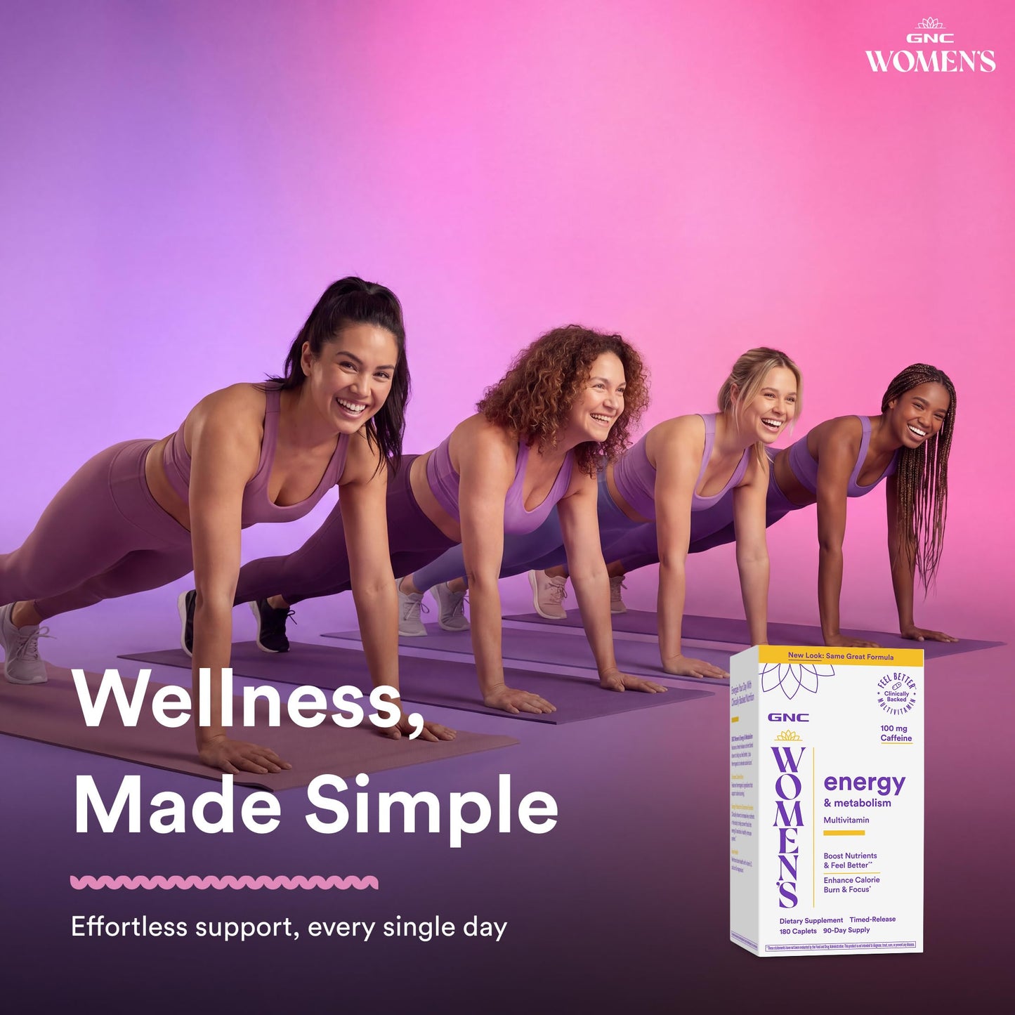 GNC Women's Energy & Metabolism Multivitamin Caplets 180 Count