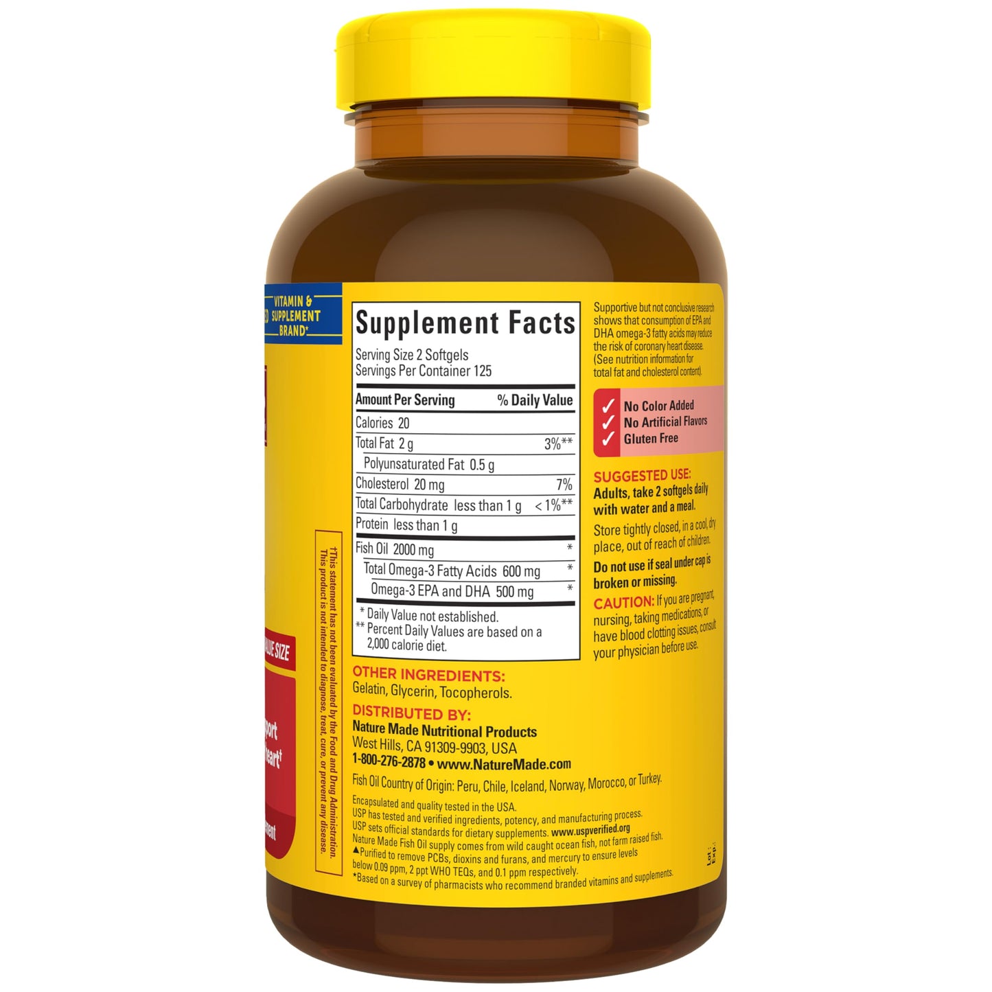 Nature Made Fish Oil Omega 3 Softgels 250 Softgels