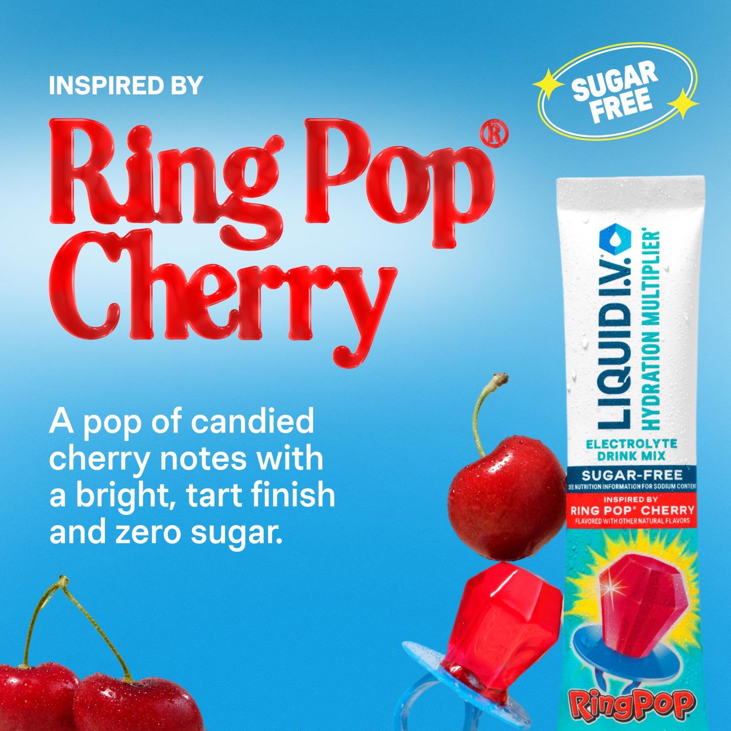 Liquid I.V. Sugar Free Hydration Electrolytes Ring Pop Powder 42 Count