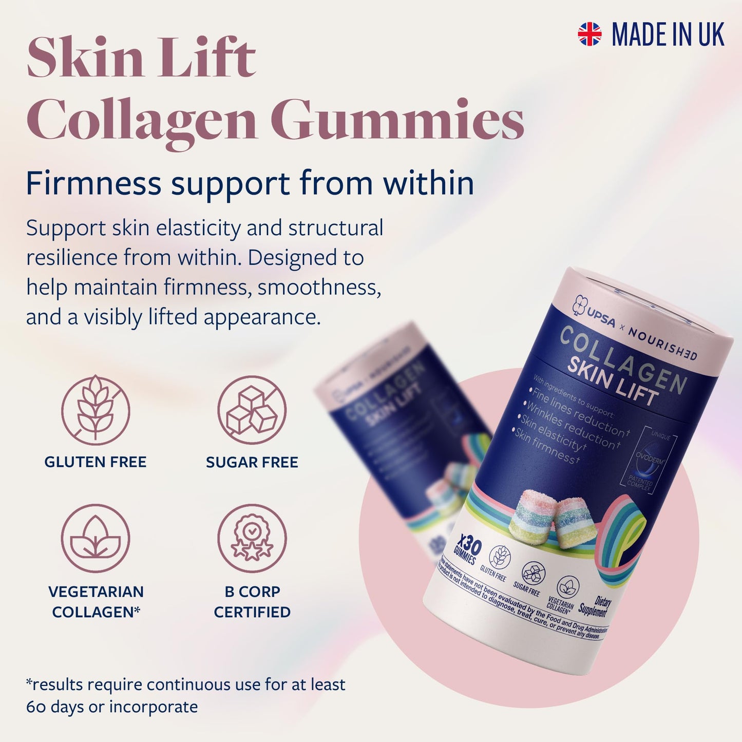 Upsa Nourished Collagen Gummies, 90 Count