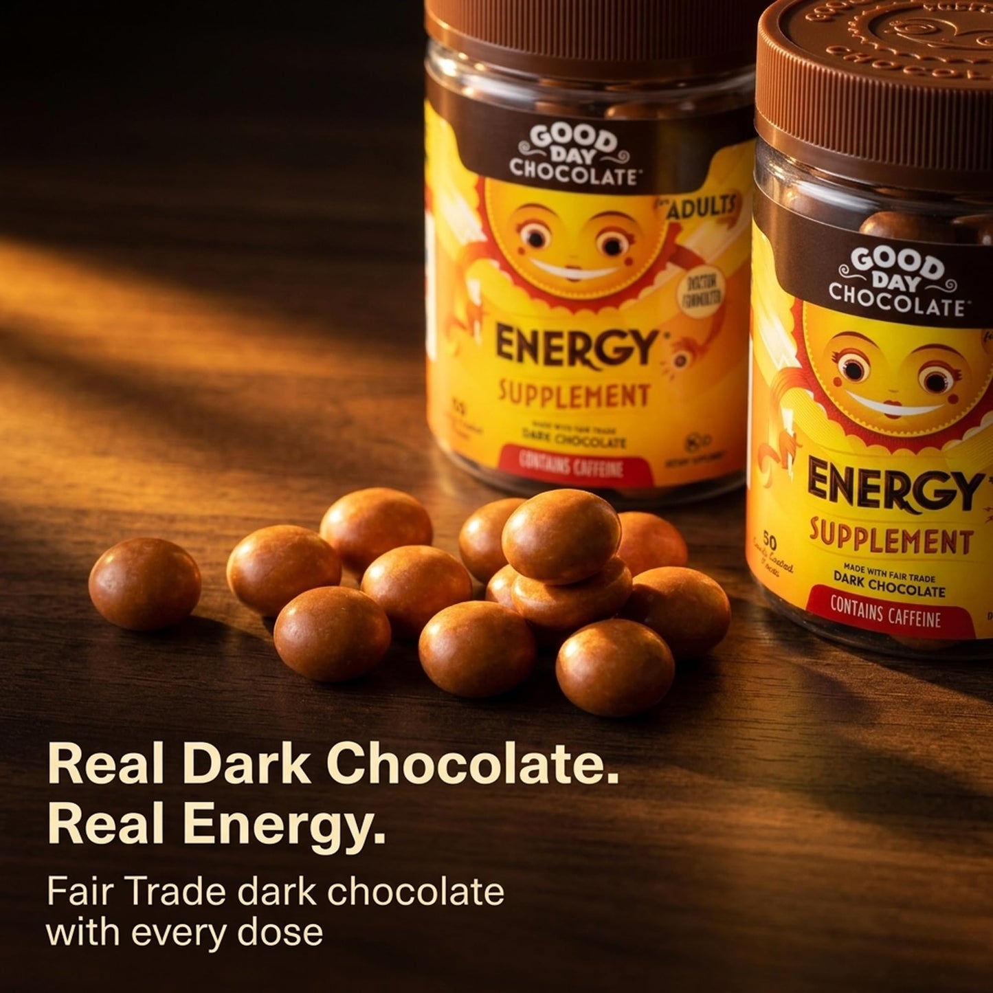 Good Day Chocolate Energy Supplements for Adults Chewable 100 Count
