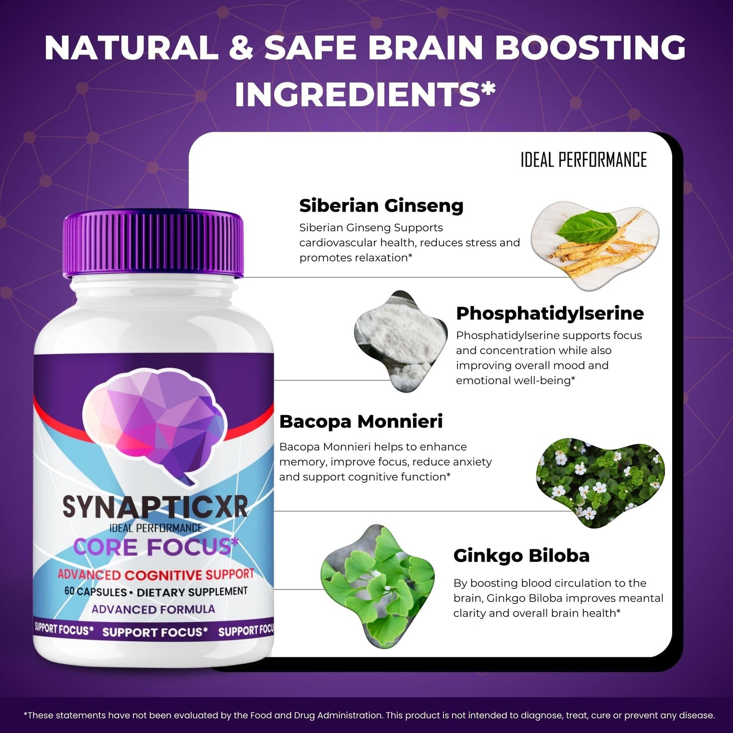 IDEAL PERFORMANCE Synaptic XR Nerve Health Support Capsules 180 Capsules