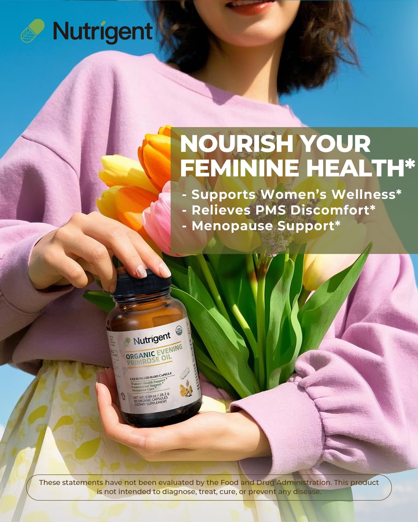 Nutrigent Evening Primrose Oil Capsules, 60 Count