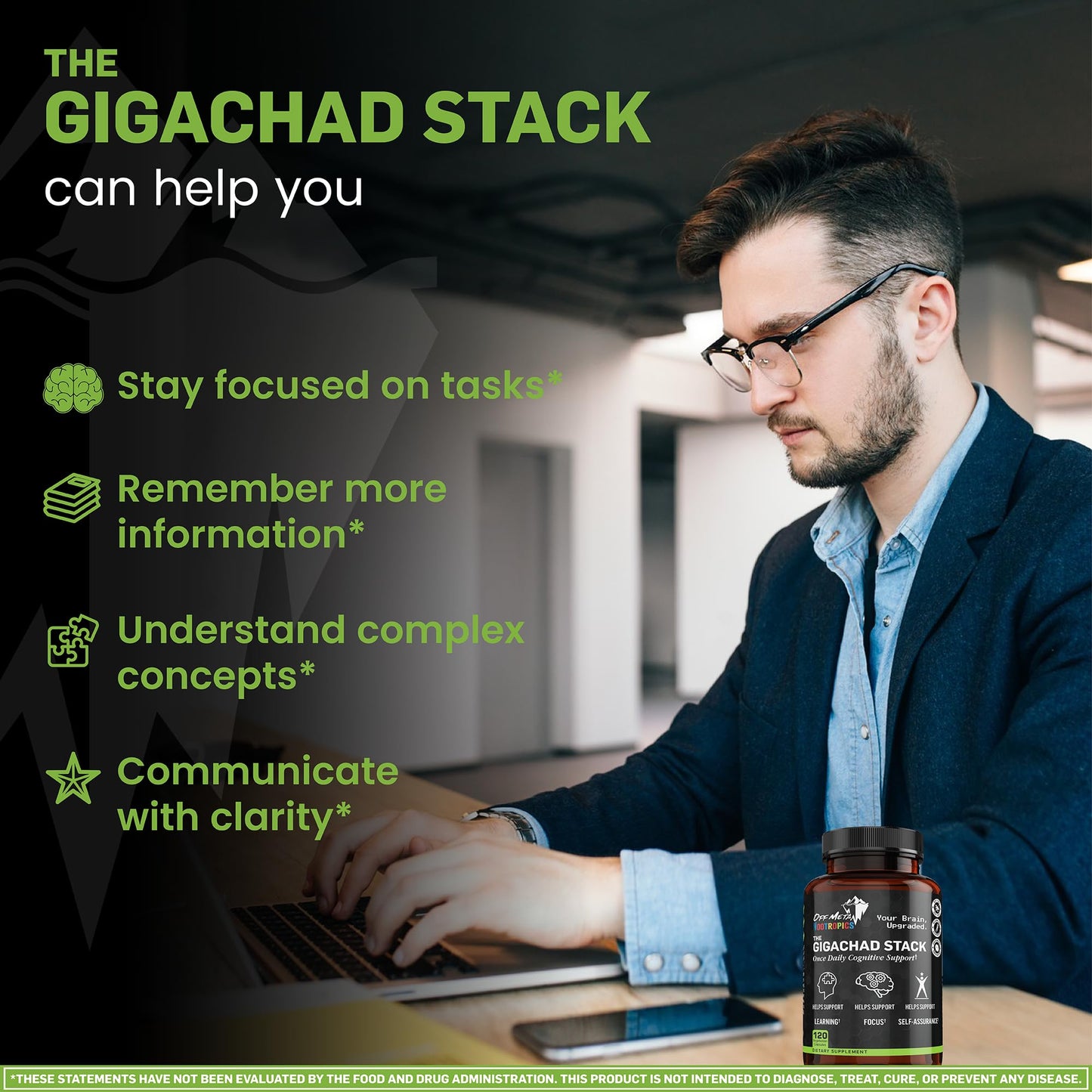 Off Meta Nootropics The Gigachad Stack Capsule, 120 Capsules
