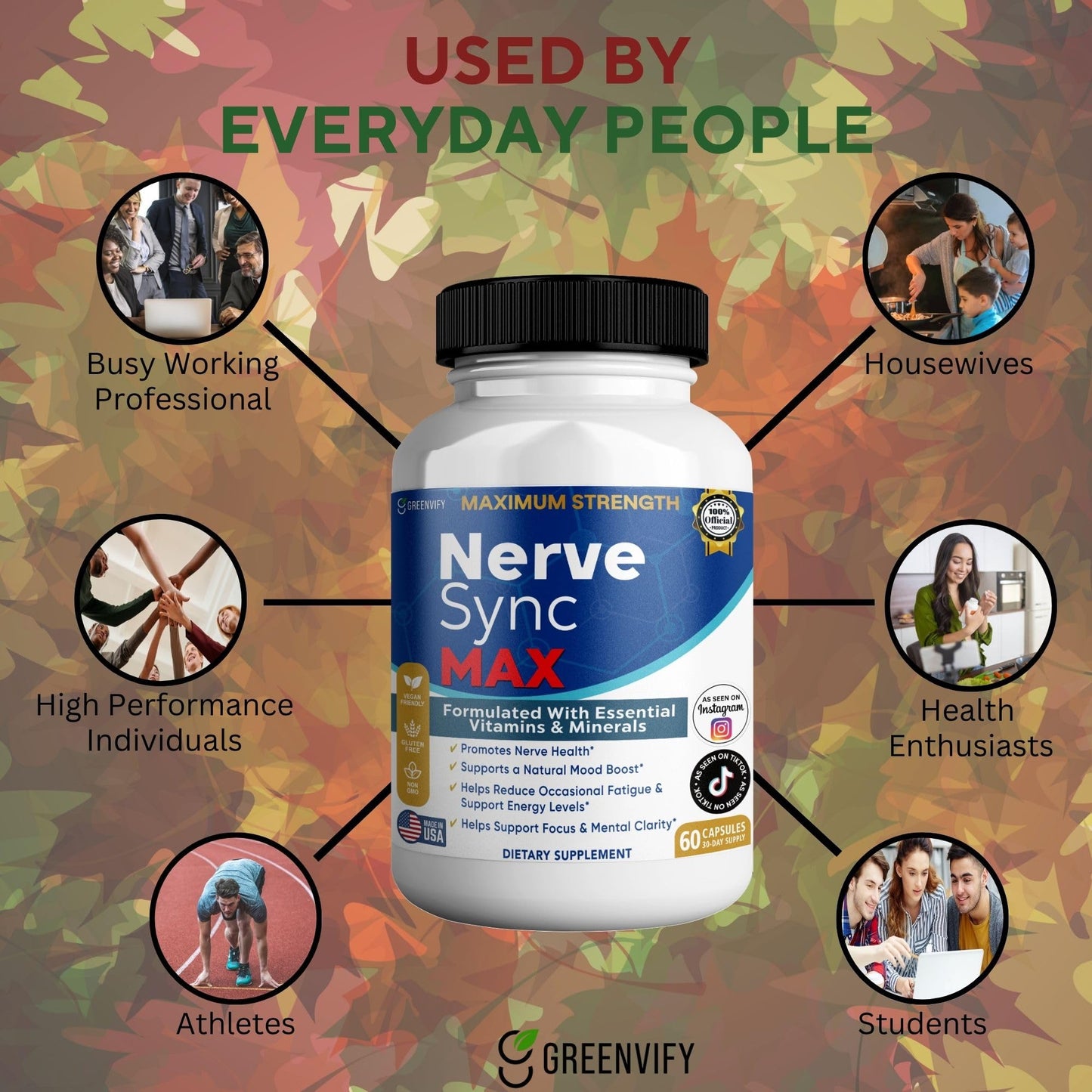 GREENVIFY Nerve Sync MAX Supplement Capsule, 60 Capsules
