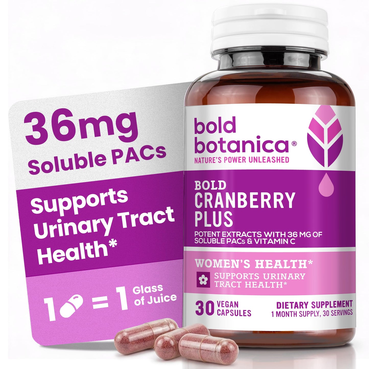 Bold Botanica Cranberry Plus Extract Capsules 30