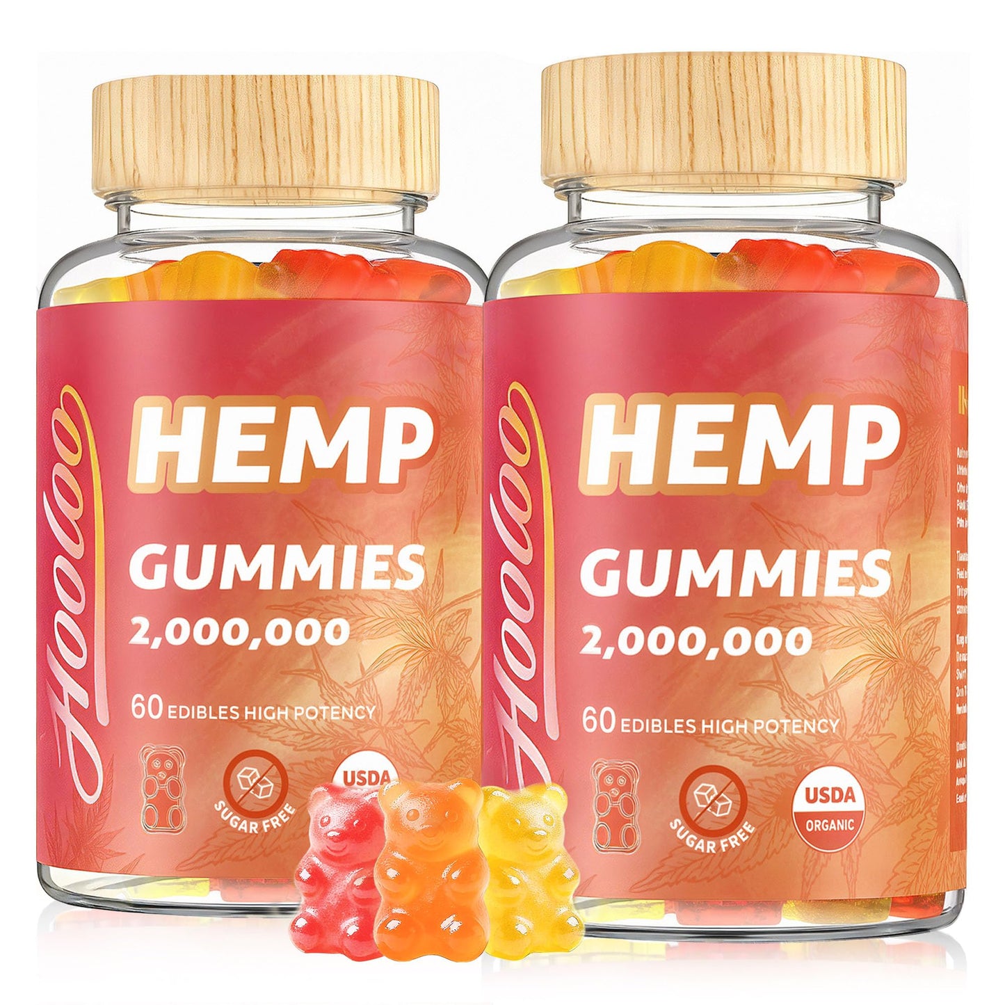 HOOLOO Hemp Gummies for Adults 120 Gummies
