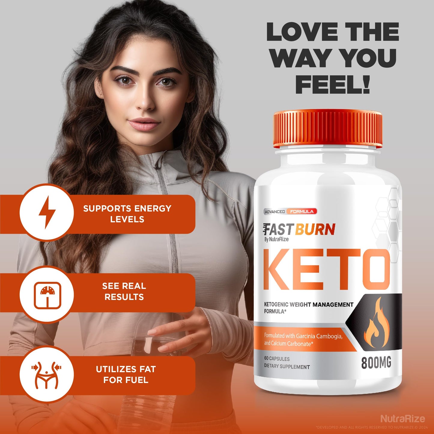 NutraRize Fast Burn Keto Capsules, 180 Capsules