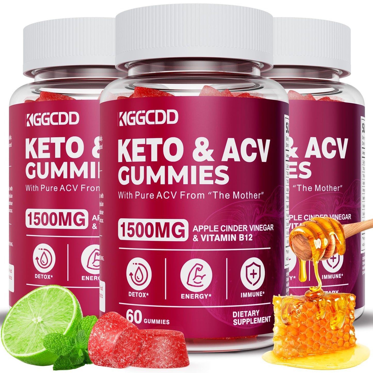 KGGCDD Keto ACV Gummies 180 Gummies