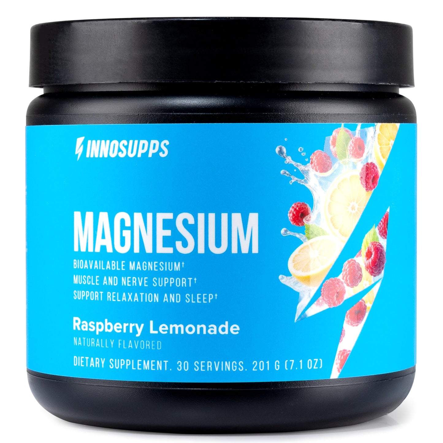 InnoSupps Magnesium Powder - Dual-Action Mineral Mix with Magnesium Bisglycinate & Carbonate (Lemonade), 7.1 Ounce